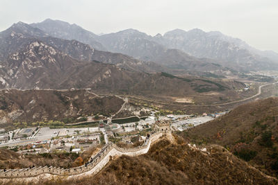 High angle view of road passing through landscape