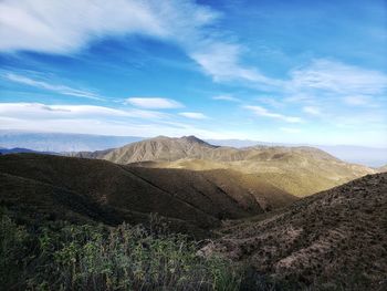 View of landscape against cloudy sky