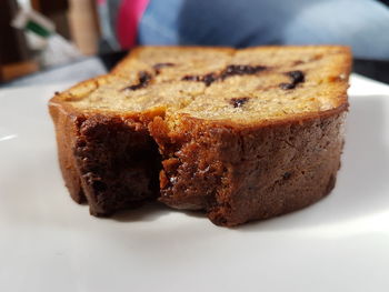 Close-up of bread in plate