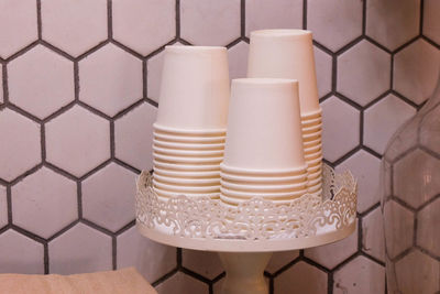 High angle view of electric lamp on floor