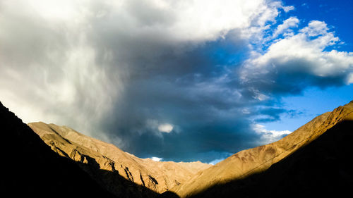 Panoramic view of mountains against sky