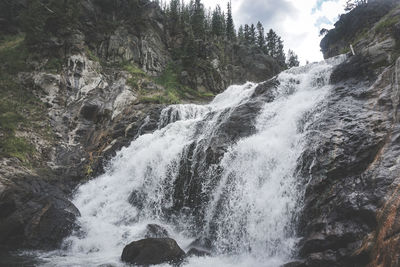 Scenic view of waterfall