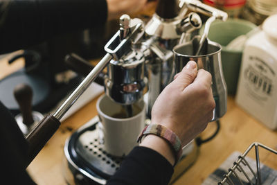 Close-up of hand holding coffee