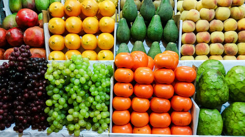 Various fruits for sale at market stall