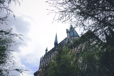 Low angle view of temple against sky