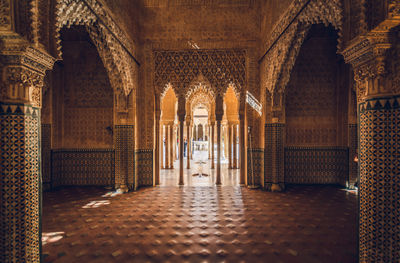 Interior of illuminated building