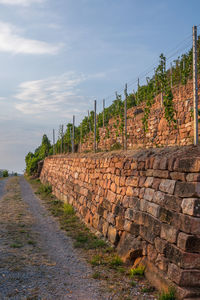 View of stone wall against sky