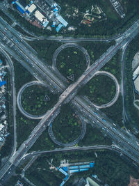 High angle view of road in city