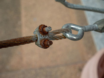 Close-up of rusty chain