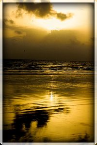 Scenic view of sea during sunset