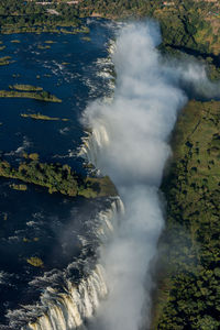 Scenic view of waterfall