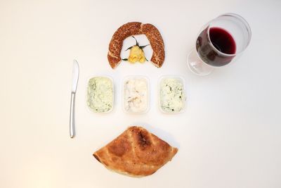 Close-up of food on white background