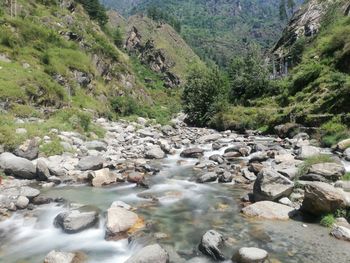River flowing through rocks in forest