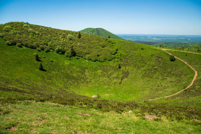 View of the crater of the puy pariou volcano