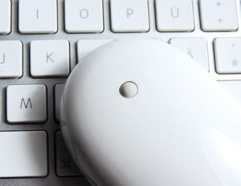 Close-up of computer keyboard and mouse