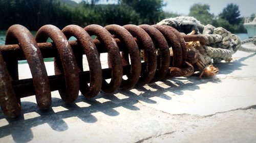 Close-up of rusty metallic structure