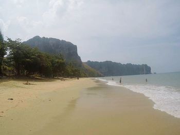 Scenic view of beach against sky