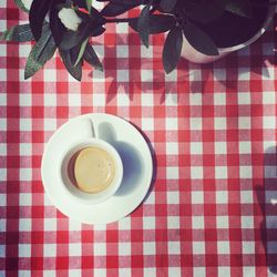 Coffee cup on table