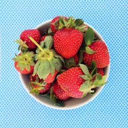 High angle view of food in bowl