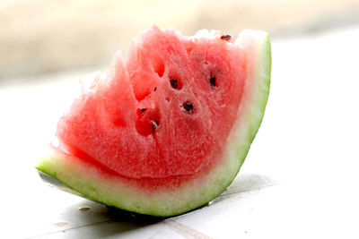 Close-up of strawberry on ice