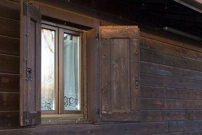 Closed door of old building