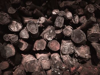 Full frame shot of logs