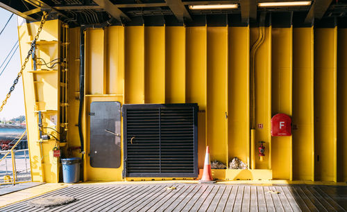 Interior of yellow building