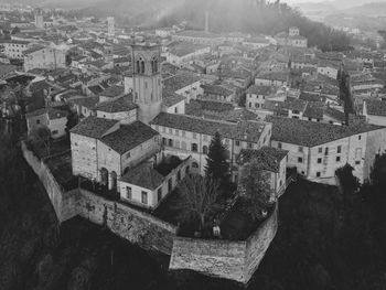 Aerial view of the medieval village of pergola