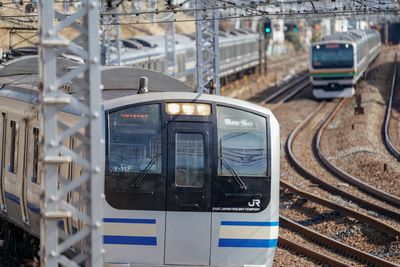 Train on railroad track