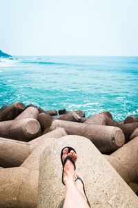 Low section of people on beach