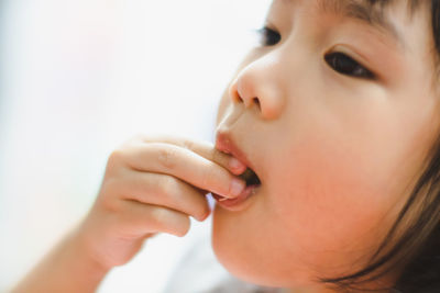 Close-up portrait of cute baby