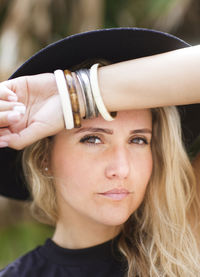 Close-up portrait of young woman