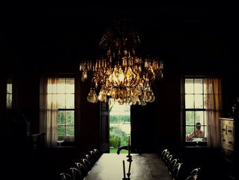 View of illuminated lamp