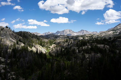 Scenic view of landscape and mountains against sky