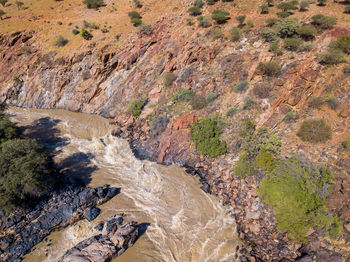 High angle view of rock formations