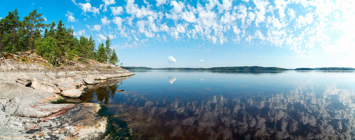 Panoramic view of lake against sky