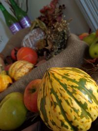 Close-up of pumpkin on table