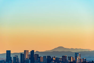 Buildings against sky during sunset