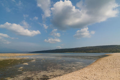 Scenic view of beach against sky