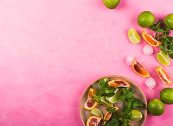 High angle view of fruit on table