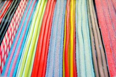 Full frame shot of multi colored pencils in store