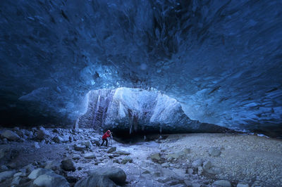 Beautiful glacier ice caves in iceland