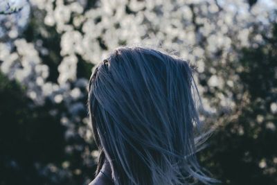 Young woman in hair