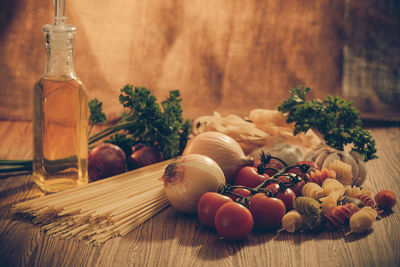 Close-up of vegetables on table