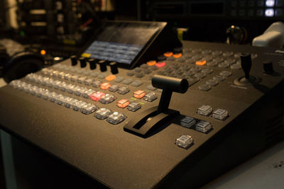 Close-up of computer keyboard on table