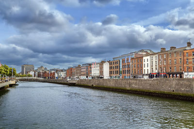 View of liffey river in dublin, ireland