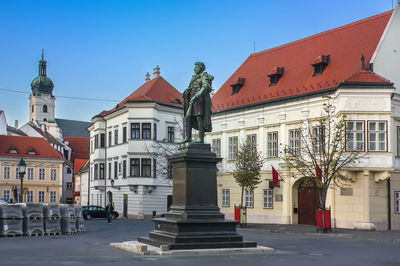Square in gyor city center, hungary