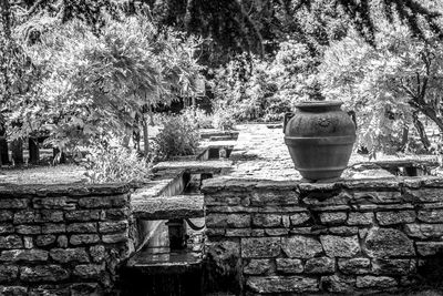 View of old wall in park
