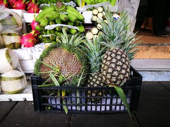 Vegetables for sale in market stall