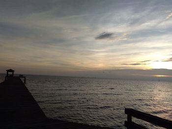 Scenic view of sea against dramatic sky